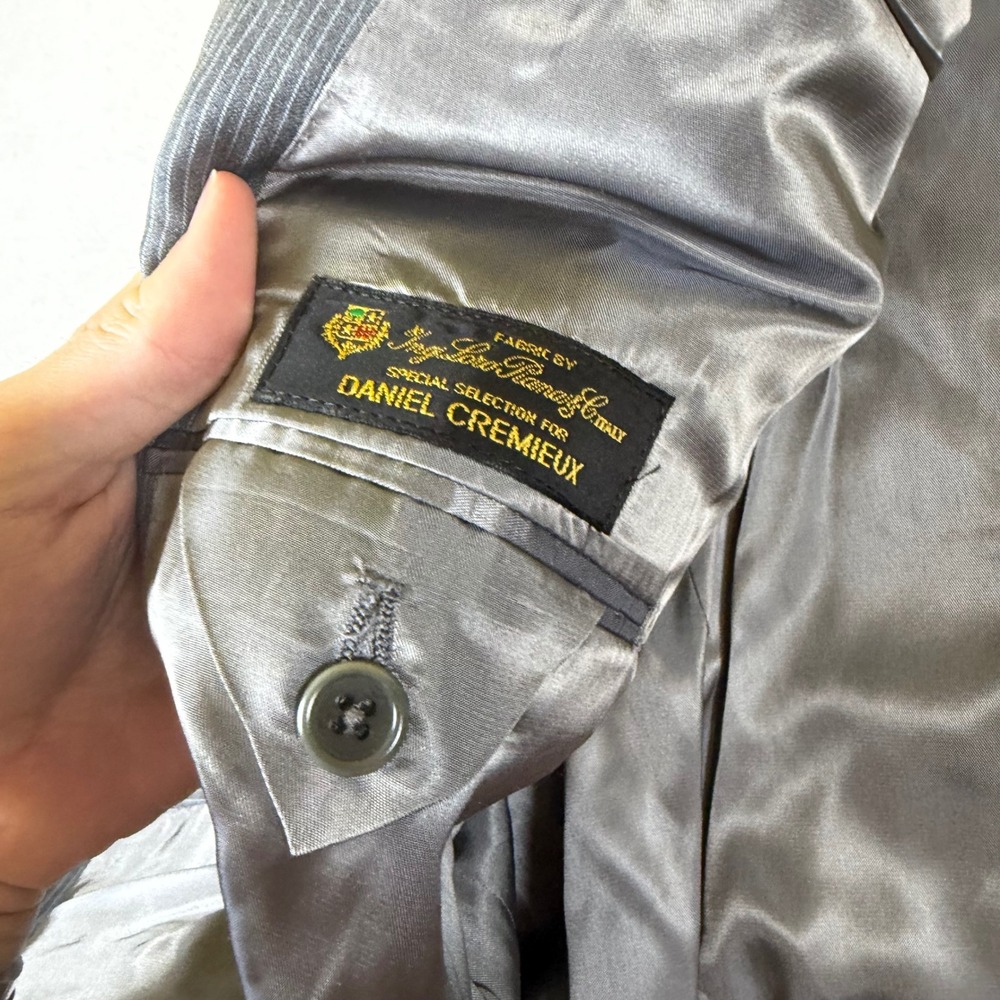 Daniel Cremieux Loro Piana Grey Pinstripe Blazer‎ Sport Coat 42 Regular Mens - Picture 3 of 7